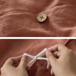 Bedsure King Linen Duvet Cover Set, Burnt Orange