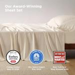 Bedsure Queen Bamboo Cooling Sheet Set, Light Beige