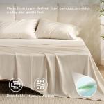 Bedsure Queen Bamboo Cooling Sheet Set, Light Beige