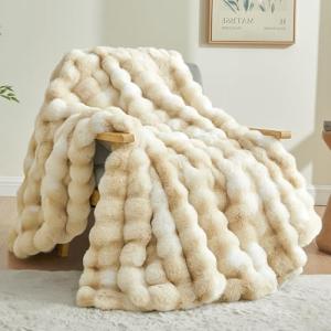 Cozy Faux Fur Tie-Dye Throw Blanket, 50x60 Inches