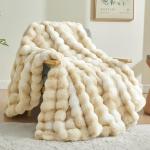 Cozy Faux Fur Tie-Dye Throw Blanket, 50x60 Inches