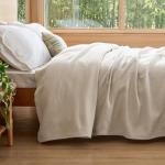 Bedsure Cotton Queen Blanket - Lightweight Herringbone Design