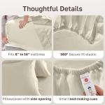 Luxury Ivory California King Cotton Sheet Set