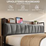 King Size Bed Frame with Storage Headboard & Charger