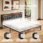 King Size Bed Frame with Storage Headboard & Charger