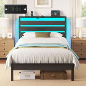 Twin Size Bed Frame with USB Charging Station