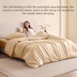 Luxury Mulberry Silk Duvet Cover Set, Champagne