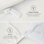 Bedsure Duvet Cover Queen Size - Soft Double Brushed Bedding Set for Kids & Adults, Zipper Closure, 3 Pieces, Includes 1 Duvet Cover (90"x90") & 2 Pillow Shams, NO Comforter, Ivory White