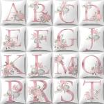 Pink Alphabet Throw Pillow Covers for Home Decor