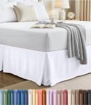 Queen Bed Skirt with Ruffled Pleats - White