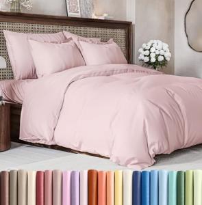 Ultra Soft Lavender Pink Queen Duvet Cover Set