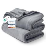 Bedsure GentleSoft Fleece Bed Blankets Queen Size Grey - Soft Lightweight Plush Fuzzy Cozy Luxury Fall Blanket Microfiber, Room Home Decor Gifts for Women and Men, 90x90 inches