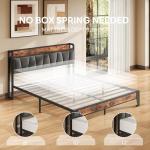Queen Bed Frame with Storage Headboard and Charger