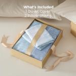 Bedsure Duvet Cover Queen Size - Gingham Reversible Buffalo Plaid Duvet Cover Set with Zipper Closure, 3 Pieces Blue Bedding Set with 8 Corner Ties and 2 Pillow Shams 20"x26"