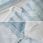 Bedsure Duvet Cover Queen Size - Gingham Reversible Buffalo Plaid Duvet Cover Set with Zipper Closure, 3 Pieces Blue Bedding Set with 8 Corner Ties and 2 Pillow Shams 20"x26"