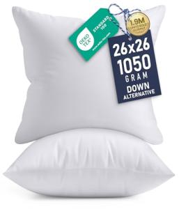 Utopia Bedding White Throw Pillow Inserts - 26x26