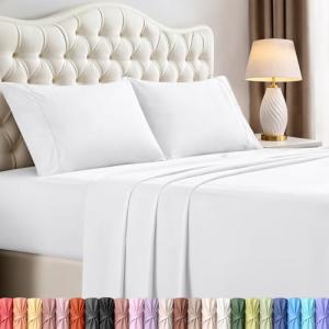 Utopia Bedding King Sheet Set – 4 Piece Bed Sheets for King Size Bed, Soft and Breathable Microfiber, Includes 1 Fitted Sheet, 1 Flat Sheet and 2 Pillowcases (White)