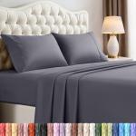 Utopia Bedding King Sheet Set – 4 Piece Bed Sheets for King Size Bed, Soft and Breathable Microfiber, Includes 1 Fitted Sheet, 1 Flat Sheet and 2 Pillowcases (Grey)