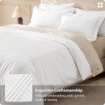Bedsure Luxury Hotel Duvet Cover Queen Size, 100% White Cotton Rope Weave Bedding Set, Includes 1 Duvet Cover 90x90 Inches with Hidden Zipper & 2 Pillow Shams, Comforter Sold Separately