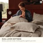 Bedsure 100% Cotton Khaki Duvet Cover Set