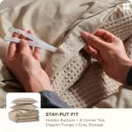Bedsure 100% Cotton Khaki Duvet Cover Set