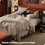 Bedsure 100% Cotton Khaki Duvet Cover Set