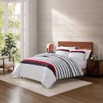 Tommy Hilfiger - King Duvet Cover Set, 100% Reversible Cotton Bedding with a Naturally Soft Feel, Classic Americana, 3 Piece Bed Set with Matching Pillowcases (Classic Stripe Blue)