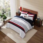 Tommy Hilfiger - King Duvet Cover Set, 100% Reversible Cotton Bedding with a Naturally Soft Feel, Classic Americana, 3 Piece Bed Set with Matching Pillowcases (Classic Stripe Blue)