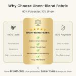 Love's cabin Queen Comforter Set Beige, 3-Piece 90% Polyester 10% Linen Blend Bedding Set, Linen-Look Textured Stripe, Down Alternative All-Season Comforter with Pillow Shams