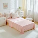 DuShow Floral Twin Comforter Set,5 Pieces Twin Bedding Set for Girls,Twin Bed in a Bag, All Season Kids Sheet Set with Comforter, Flat Sheet, Fitted Sheet, Pillowcase and Pillow Sham-Pink Floral