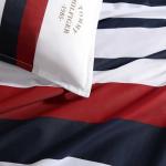 Tommy Hilfiger - King Duvet Cover Set, 100% Reversible Cotton Bedding with a Naturally Soft Feel, Classic Americana, 3 Piece Bed Set with Matching Pillowcases (Classic Stripe Blue)