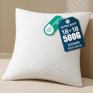 Phantoscope Premium 18x18 Throw Pillow Inserts, Ultra-Soft Air Layer Pillow Inserts Down Alternative Decorative Throw Pillows for Couch, Bedroom, Square Cushion Sham Stuffer, Pack of 1