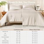 MUXHOMO Queen Size Comforter Set Beige, 3 Piece Solid Bedding for All Seasons, Warm Down Alternative Bed Set Includes 1 Lightweight Comforter (90"x90") and 2 Pillowshams (20"x26")
