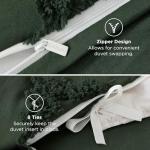 Bedsure Boho Duvet Cover Queen Size - Dark Green Tufted Boho Bedding, Farmhouse Shabby Chic Embroidery Bedding for All Seasons, 3 Pieces, 1 Soft Jacquard Queen Comforter Cover and 2 Pillow Shams