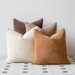Set of 4 Neutral 18x18 Corduroy Pillow Covers