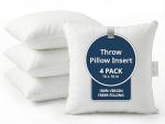 Set of 4 White Throw Pillow Inserts