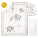 Peanutshell Elephant Whimsy 3-Piece Baby Crib Set