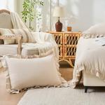 Beige Ruffle Queen Comforter Set - 3 Pieces