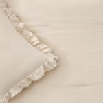 Beige Ruffle Queen Comforter Set - 3 Pieces