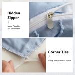 Blue Tufted Duvet Cover Set, Queen Size