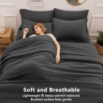 HIMEET 7-Piece Queen Comforter Set, Dark Grey