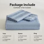 Blue Tufted Duvet Cover Set, Queen Size