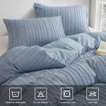 Blue Tufted Duvet Cover Set, Queen Size
