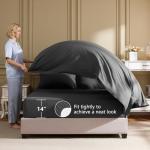 HIMEET 7-Piece Queen Comforter Set, Dark Grey