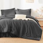 HIMEET 7-Piece Queen Comforter Set, Dark Grey