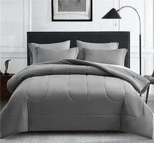 Maple&Stone 7-Piece Full Comforter Set, Grey