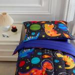 Navy Dinosaur Kids Comforter and Sheet Set