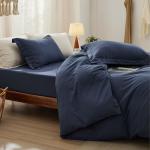 Navy Blue King Size 4-Piece Bedding Set