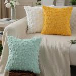 Yellow Flower Heart Pillow Covers Set of 2