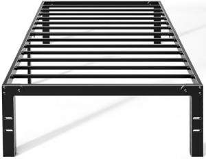 OLIXIS Metal Twin Bed Frame with Storage, Black